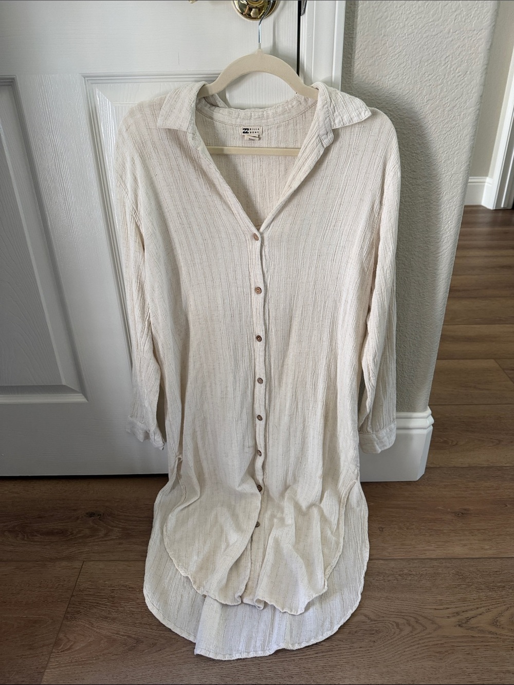 Billabong Cream Button-Front Longline Tunic